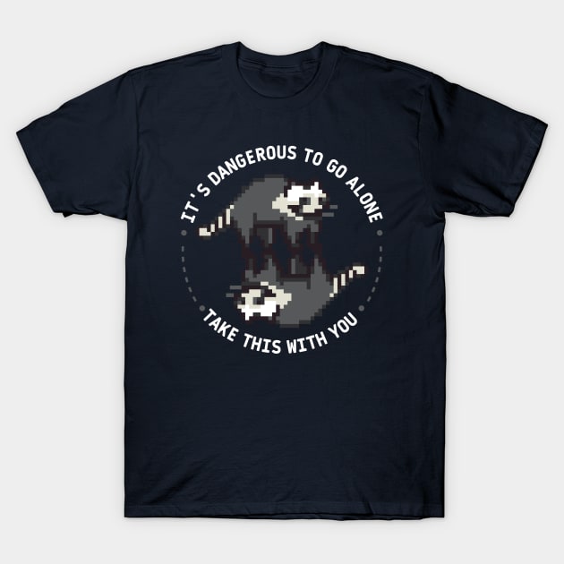 It's dangerous to go alone, take this with you | weird racoon wheel T-Shirt by monoblocpotato